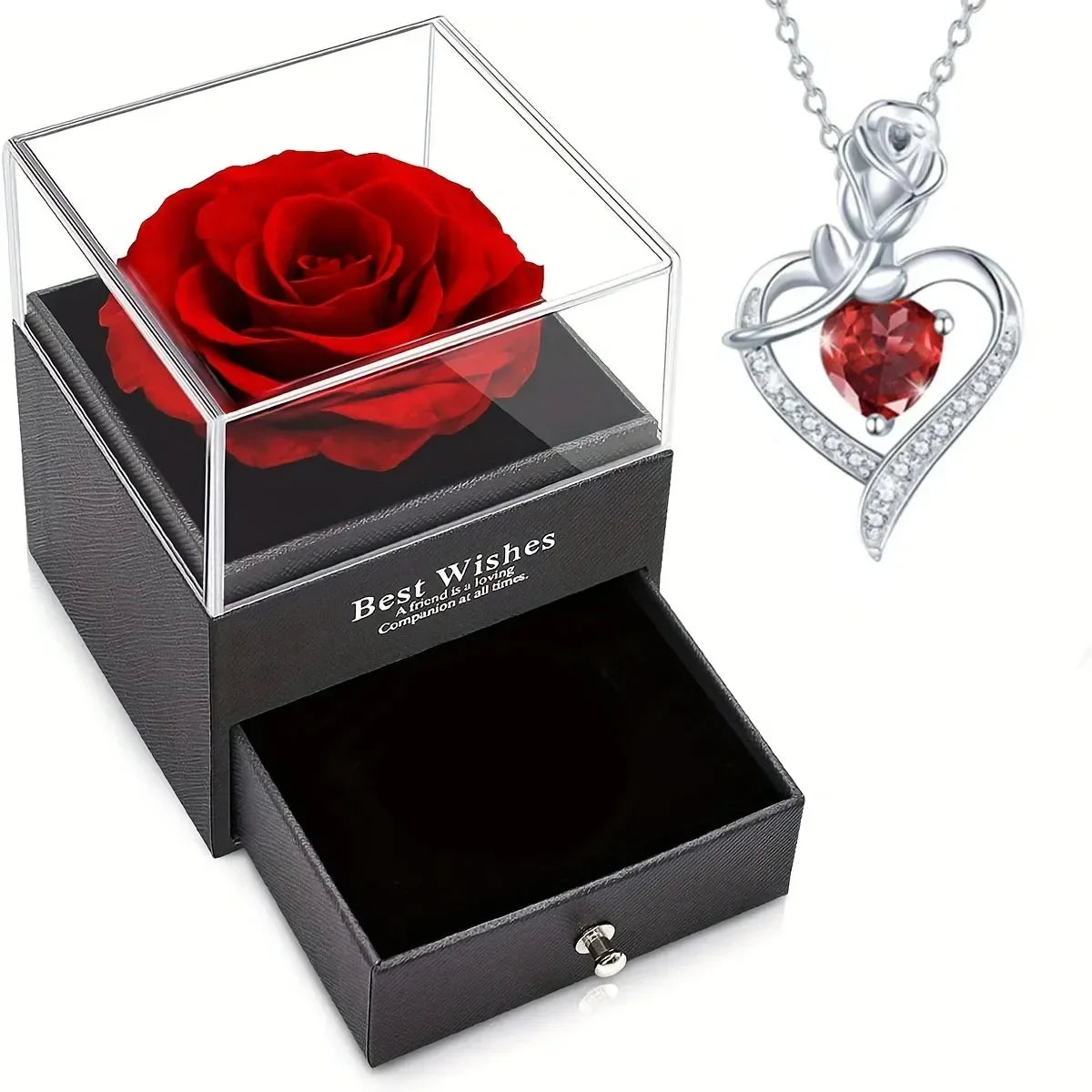 Coffret rose + collier